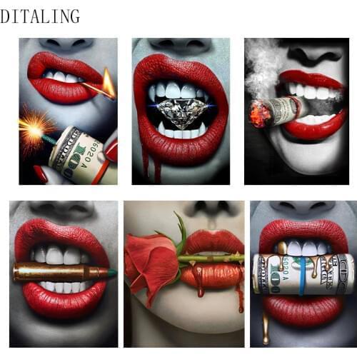 Lips Patch DIY Print-On T-Shirt Hoodies Washable Thermal Clothes Sticker Fashion Women Diamond Lips Stickers Iron On Patches