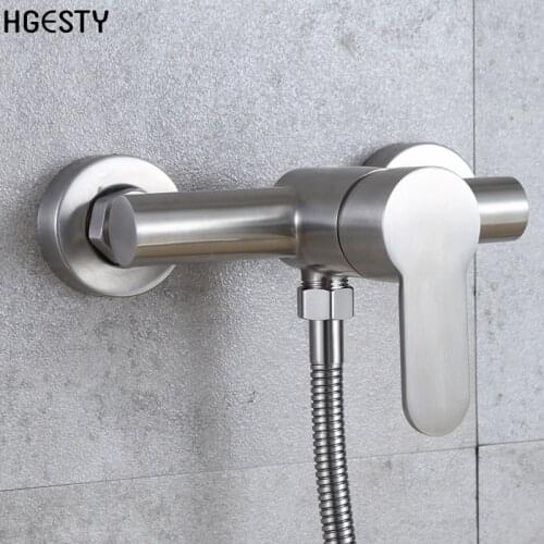 Wall Mounted Bathroom Shower Faucet Stainless Steel Bath Tub Valve Shower Faucets Single Handle Cold And Hot Water Mixer Tap