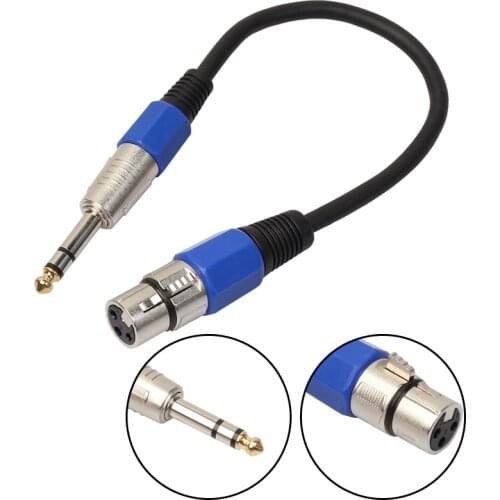 Newest 3-Pin XLR Jack to 6.35mm Stereo Plug Microphone Adapter Cable Cord Professional Audio Extension Cable Connector 30cm