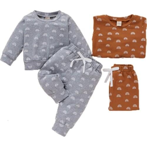 Newborn Baby Boys Girls Clothes Outfit Long Sleeve Pullover Sweatshirt Top+Drawstring Jogger Pants Tracksuit Childrens Clothing
