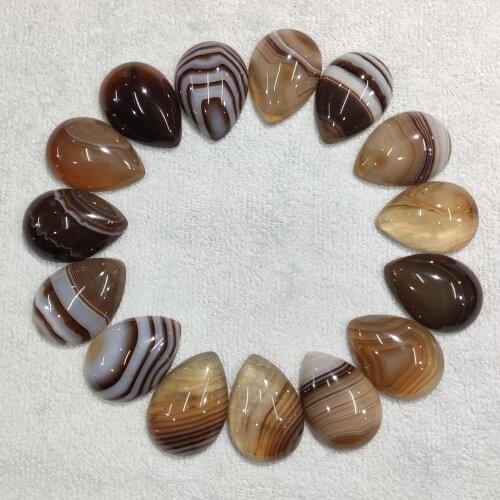 Wholesale 20pcs/lot fashion natural coffee stripe onyx drop CAB CABOCHON beads 18x25mm for DIY jewelry making free shipping