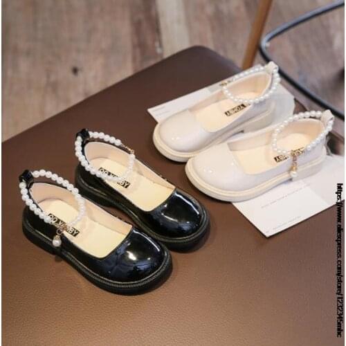 Autumn Kids Beige Shoes 2021 New Fashion Children Casual Shoes Metal Chain Girls Queen Style Shoes 1-6 Years Old