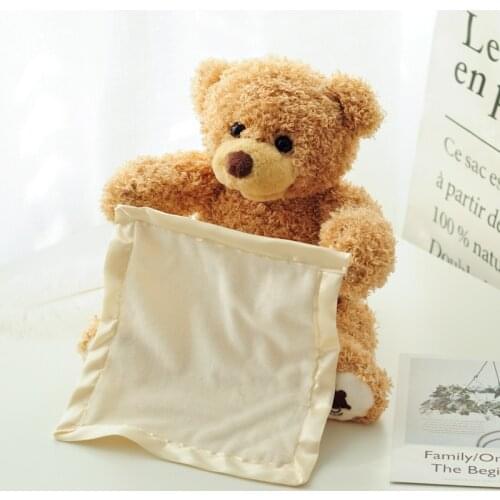 30cm Teddy Bear Play Hide Seek Lovely Stuffed Kids Birthday Xmas Christmas Gift Electric Music Bear Plush Toy