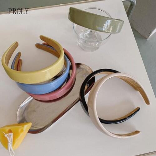 PROLY New Fashion Women Headband Fresh Fresh Macron Hairband Smooth Surface Casual Adult Turban Hair Accessories Wholesale
