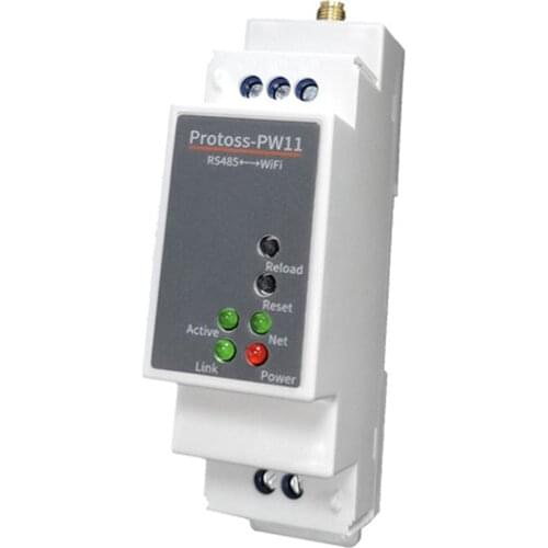 Protoss-PW11 RS485 Wired to Wifi Wireless Serial Server Rail Mounting DTU RS485 to WIFI Serial Server Support Modbus TCP to RTU