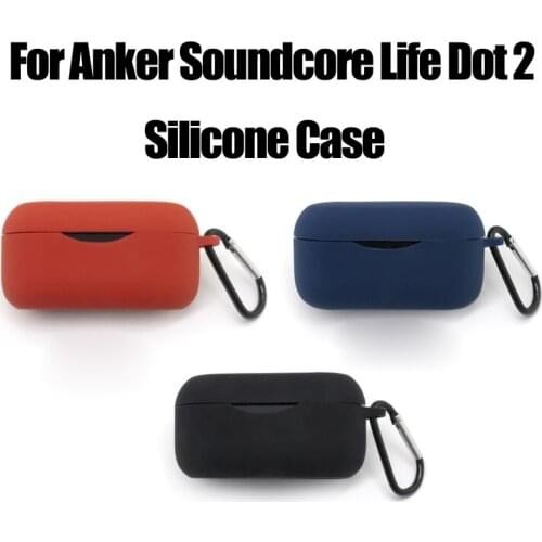 Clamshell Opening Anti-shock Flexible Silicone Comprehensive Protective Case Full Cover for Anker -Soundcore Life Dot 2 Earbuds