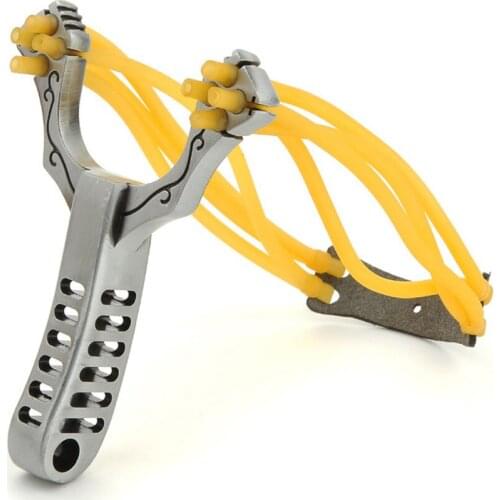 Alloy Slingshot Bow Stainless Steel Рогатка?With 8 Strip Rubber Bands And Hollowing Out Design FOr Outdoor Hunting Shooting Tool