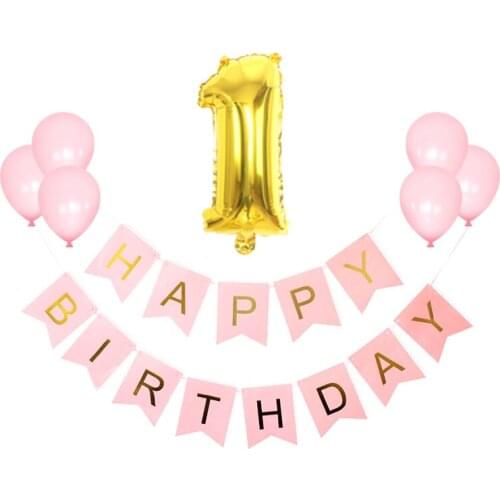 HAPPY BIRTHDAY Letter Banner Gold Silver Number Balloon Latex Balloons Birthday Party Supplies Boy/Girl Kids Birthday Decoration