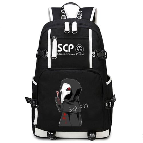 SCP Secure Contain Protect Cosplay Backpack Capacity School Shoulder Bag Teenager Laptop Travel Rucksack Gift