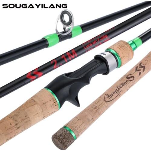 Sougayilang Portable 5 Section Baitcasting Fishing Pole Top Quality 1.8 -2.4m Ultralight Carbon Fiber Fishing Rod Travel Pole