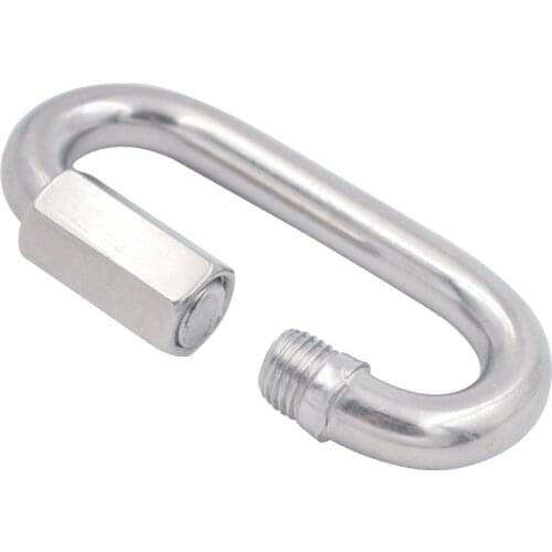 New Stainless Steel Screw Lock Climbing Gear Carabiner Quick Links Safety Snap Hook Chain Connecting Ring Carabiner Chain Buckle