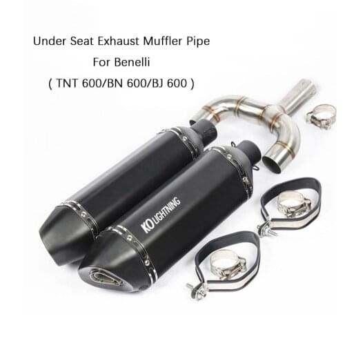 For Benelli 600 Stainless Steel Motorcycle Exhaust System 51 mm Dual-outlet Mid Link Converter 2 Muffler Tail Escape Slip On