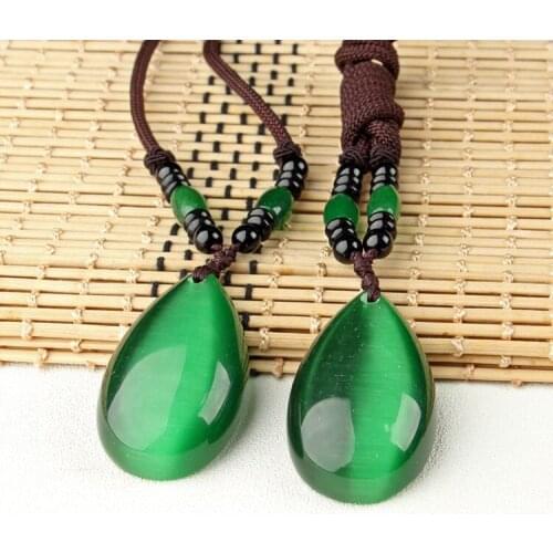 Natural Cats Eye Stone Pendant Necklace For Women Genuine Opal Fashion Charms Jewellery Amulet Gifts Girlfriend Mom Gifts