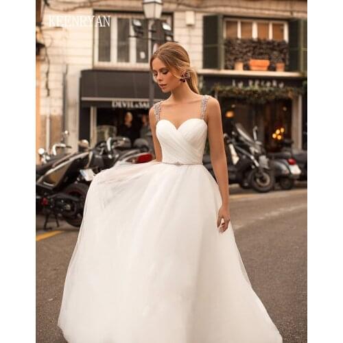 New Arrival Sexy A-Line Wedding Dress 2020 Sweetheart Lace Up Illusion Beading Sashes Bridal Gown Vestido de Novia Plus Size