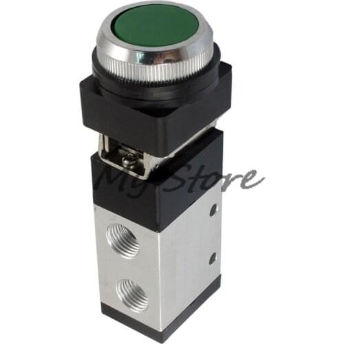 1/4"PT Air Inlet 3 Way Two Position Momentary Mechanical Valve MV322PP