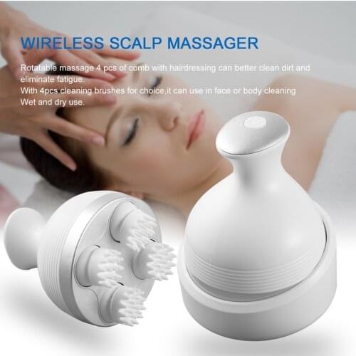 1 pcs Waterproof Electric Head Massage Wireless Scalp Massager Prevent Hair Loss Promote Hair Growth Tools Vibrating Brain Care