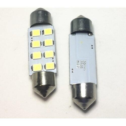 10pcs Car Interior Dome Festoon Light 8SMD 1210 31mm 36mm 39mm 41mm Festoon LED Super Bright Bulbs Lamp White Reading Bulb 12V