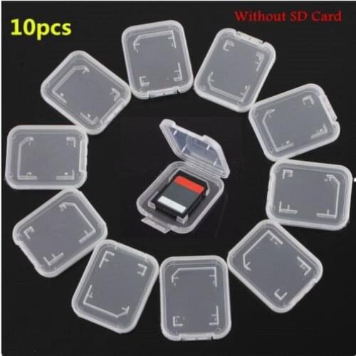 10PCs Transparent Standard SD SDHC Memory Card Case Holder Box Storage Boxes New Individual Memory Card Clear Plastic Case