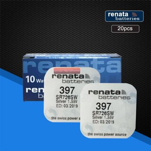 20pack Renata LONG LASTING 397 SR726SW Watch Battery Silver Oxide Button Cell Batteries