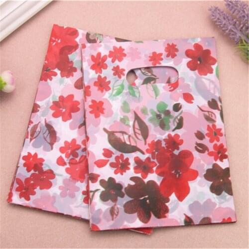 2016 New Design Wholesale 100pcs/lot 15*20cm Fashion Vintage Jewelry Gift Pouches With Flower Plastic Present Packaging Bags