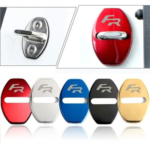 VEHICAR 4PCS Car Door Lock Cover Protect Caps Sticker For FR Front Engine Rear Drive Car Styling Stainless Steel DIY