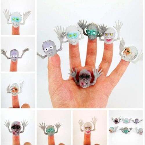 6pcs/set different characters Novel PVC Ghost Finger Puppet For Telling Stories Halloween Funny Toy Action Figure Toy