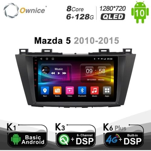 6G+128G QLED Android 10.0 DVD player Multimedia Headunit navi For Mazda 5 2010 - 2015 Car Radio HeadUnit DSP GPS 4G LTE SPDIF