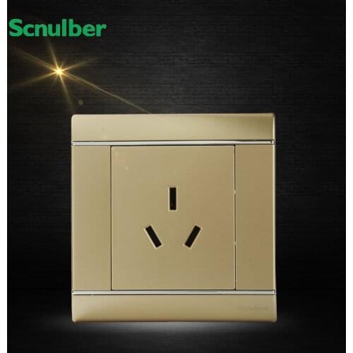 86MM luxury champagne 16A air condition 3pin AU socket outlet switch wall mount