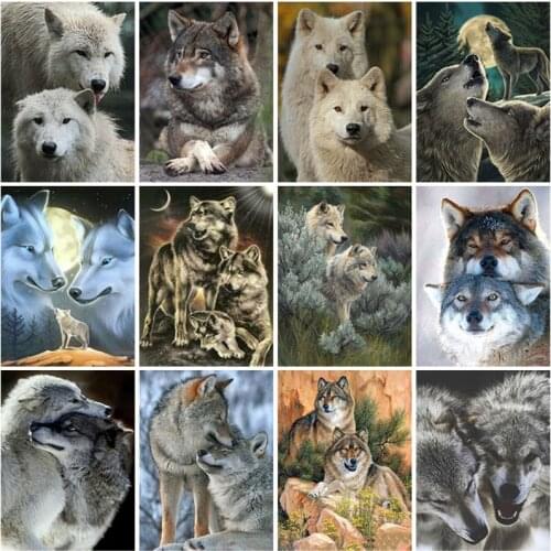 Diy Wolf 5D Diamond Painting Full Square Drill Animal Diamond Embroidery Cross Stitch Kit Mosaic Home Decor Wall Art Gift