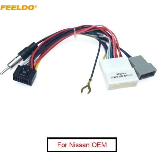 FEELDO 16P Car Head Unit Wire Harness Adapter For Nissan OEM Car Radio Harness #MX2049