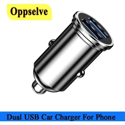 Oppselve Mini Dual USB Car Charger For Phone Car-Charger Adapter For iPhone Huawei Samsung Tablet 2 Port Car Charging