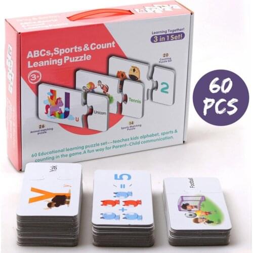 Early Childhood Education Alphanumeric Puzzle Card Set Baby Learning Cognitive Card Toy Early Childhood Education Card