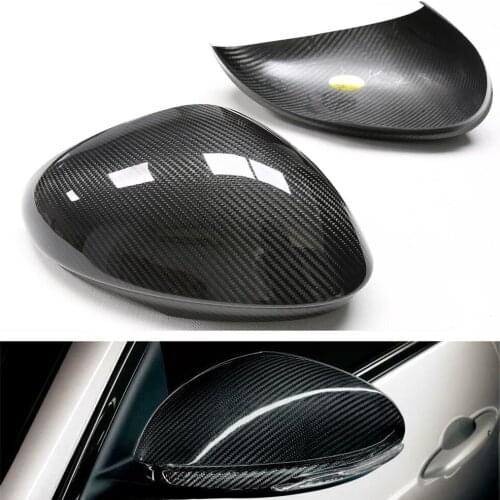 For Alfa Romeo Stelvio Quadrifoglio 2017-2021 Dry Carbon Fiber Add On Car Exterior Window Door Side Rear View Mirror Cover Caps