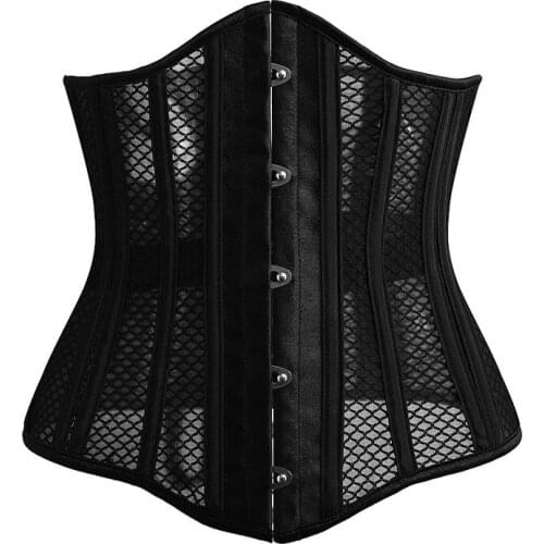 Black Corset Top Women Corsets Bustiers Slim Sexy Bustier Corset Plus Size Body Shaper Overbusts Pure Lingerie Steel Bone Mesh