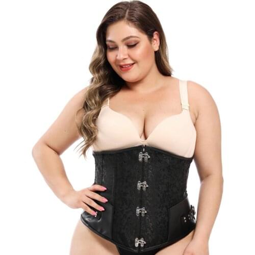 Black Brocade Gothic Corset Underbust Steampunk Clothing Steel Bone Corsets and Bustiers Corselete Feminino Espartilhos Sexy8163