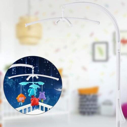 Baby Toys White Rattles Bracket Set Baby Crib Mobile Bell For Baby Arm Wind-up Toy Holder Bed Box Bracket Music S4E9