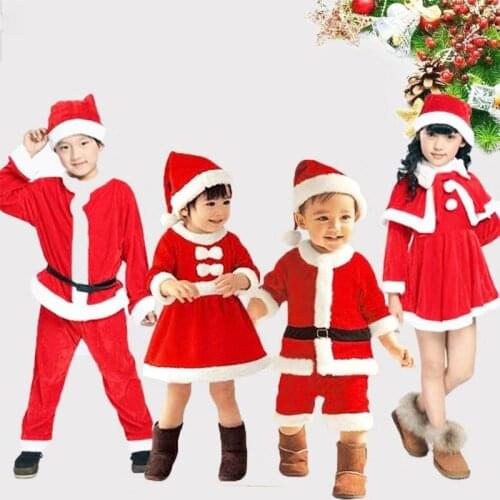 Kids Baby Christmas Cosplay Santa Claus Costume Toddler Infant Child Christmas Suit Jumpsuit X-Mas Outfit Gift For Boys Girls
