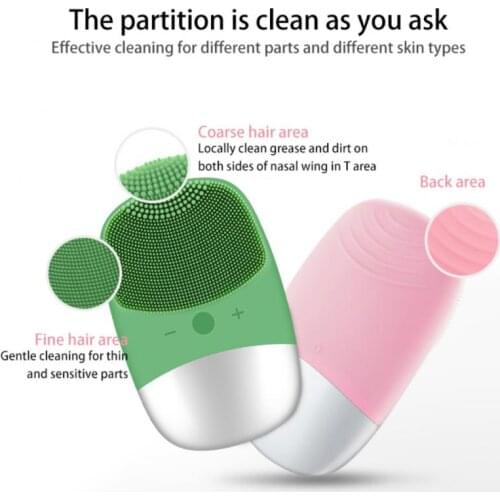 Electric Silica Gel Cleanser Ultrasonic Facial Cleanser Pore Cleaner Blackhead Brush Beauty Massage Facial Brush Tool