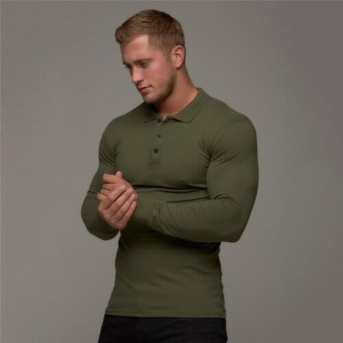 Running T-Shirt Men Sport Polo Shirt Long Sleeve Compression Shirts Gym Clothes Fitness Training Top Men Rashgard Workout Jersey