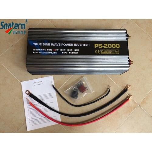 2000W Pure Sine Wave Power inverter DC12/24/48/60/72V to AC220/230/240V 50HZ60HZ off grid inverter with ac charger UPS function