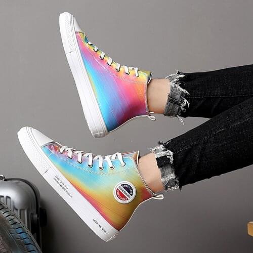 Mens Color-changing Canvas Shoes Outdoor Waterproof Trendy Flashing Boarding Shoe Summer Casual Comfortable Running Sneakers