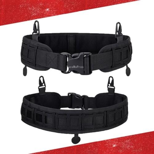 Molle Tactical Waist Belt Adjustable Military Airsoft Combat Training Waistband Hunting Hiking Fishing Sports Heavy Duty Belts