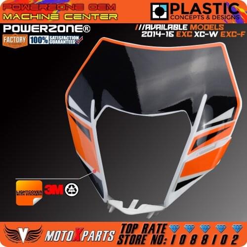 PowerZone Headlight Motorcycle Dirt Bike Motocross Supermoto Universal For KTM SX EXC XCF SXF SMR 2015 16 Headlamp Cover
