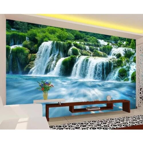 Custom Any Size Mural Wallpaper Waterfall, water, three-dimensional scenery, background, wall painting TV Background Wall Mural