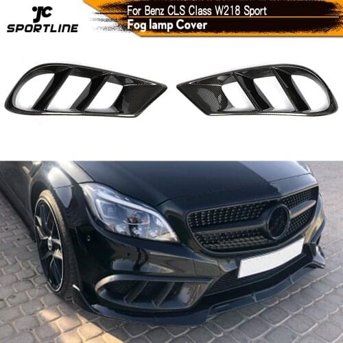 Carbon Fiber / FRP Front Bumper Air Vent Cover Trim Mesh Grill Frame For Mercedes-Benz W218 ClS Class CLS400 Sport 2014 - 2017