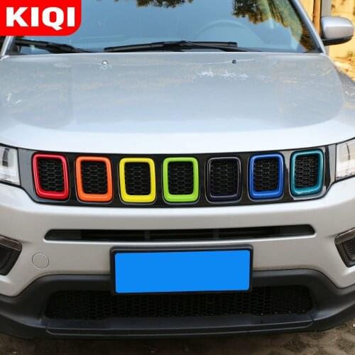 Car Front Grille Bumpers Protectors Cover Trim for Jeep Compass 2017 2018 2019 ABS Car Front Bar Grille Cover Car-styling