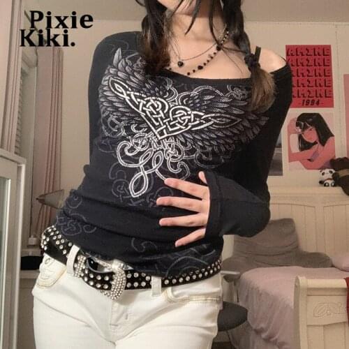 PIXIEKIKI Women's Long Sleeve T-shirts