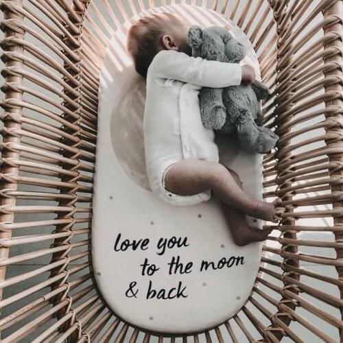 Bassinet Sheet Mattress Cover Flower Pattern Elastic Removable Spandex Skin Friendly Baby Cradle Sheets for Infant Accessories