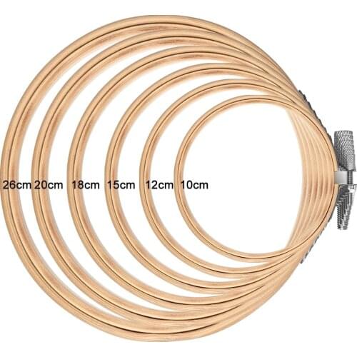 10-26CM Embroidery Frame Embroidery Hoop Sewing Accessory Chinese Traditional Circle Round Bamboo Frame Wooden Sewing Tools