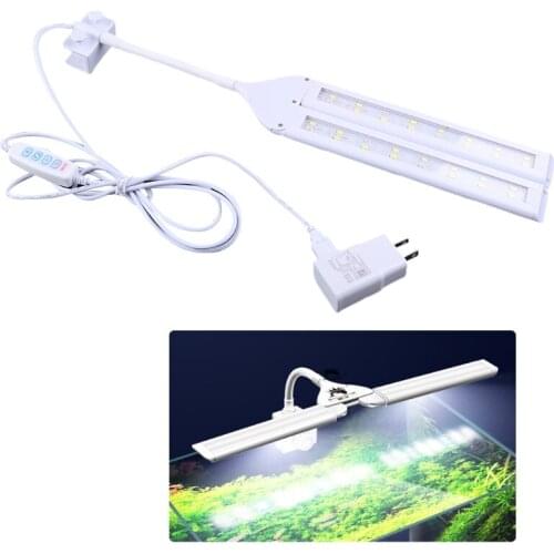 100V-240V Adjustable Fish Tank Four-Row Lights LED Aquarium Clip-on Lighting Lamp EU/US Plug